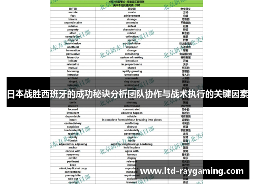 日本战胜西班牙的成功秘诀分析团队协作与战术执行的关键因素